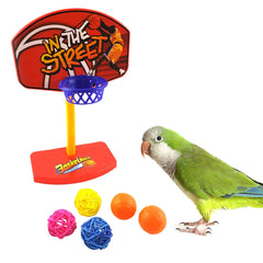 Non-toxic Parrot Toy Pet Birds Chew Bell Balls Budgie Toys Birdie Accessory Basketball Hoop Prop for Parakeet Cockatiel Cage toy