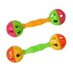 2 Pcs Bird Parrot Toy Rattle Birds Fun Exercise Plastic Double-headed Bell Pet Toys