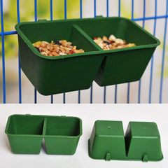 AsyPets Double Bowl Feeding Trough Foods Cups Bird Pigeons Sand Cup Feeding Parrot Supplies