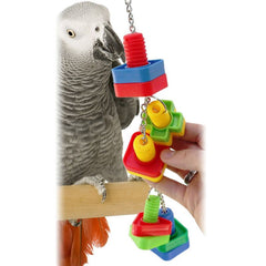 Parrot Bite Toy Bird Plastic Biting String Pet Bird Plastic Chew Ball Chain for Cockatiel Parakeet M76D