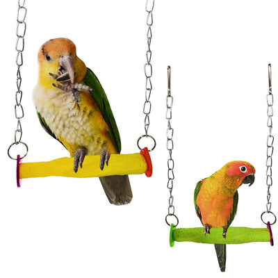 Pet Bird Parrot Hanging Swing Toy Parrot Perch With Stainless Steel Chains Bird Toys millstone Pets parrots Catch Cage Chewing T