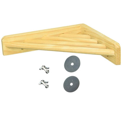 AUGKUN Wood Bird Perch Stand Toy Corner Shelf Laddered Platform Pet Perch Tray For Small Animals Rat Cockatiel Lovebird