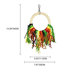 Parrots Toys Bird Swing Exercise Climbing Hanging Ladder Bridge Wooden Rainbow Pet Parrot Macaw Hammock Bird Toy With Bells