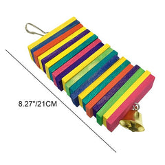 Parrots Toys Bird Swing Exercise Climbing Hanging Ladder Bridge Wooden Rainbow Pet Parrot Macaw Hammock Bird Toy With Bells