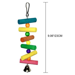 Parrots Toys Bird Swing Exercise Climbing Hanging Ladder Bridge Wooden Rainbow Pet Parrot Macaw Hammock Bird Toy With Bells