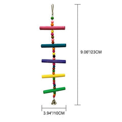 Parrots Toys Bird Swing Exercise Climbing Hanging Ladder Bridge Wooden Rainbow Pet Parrot Macaw Hammock Bird Toy With Bells