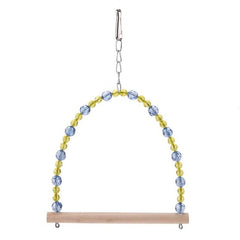 Cockatiel Parrot Toys Wooden Steel Hanging Bell Cage Toys for Parrots Bird Squirrel Funny Chain Swing Toy Pet Bird Supplies