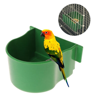 Bird Feeder Water Food Feeding Parrot Cage Plastic Pigeon Drinking Bowl Device #0725